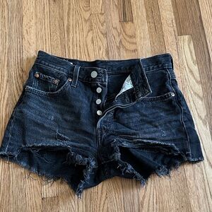 Levi’s Black Distressed Jean Shorts